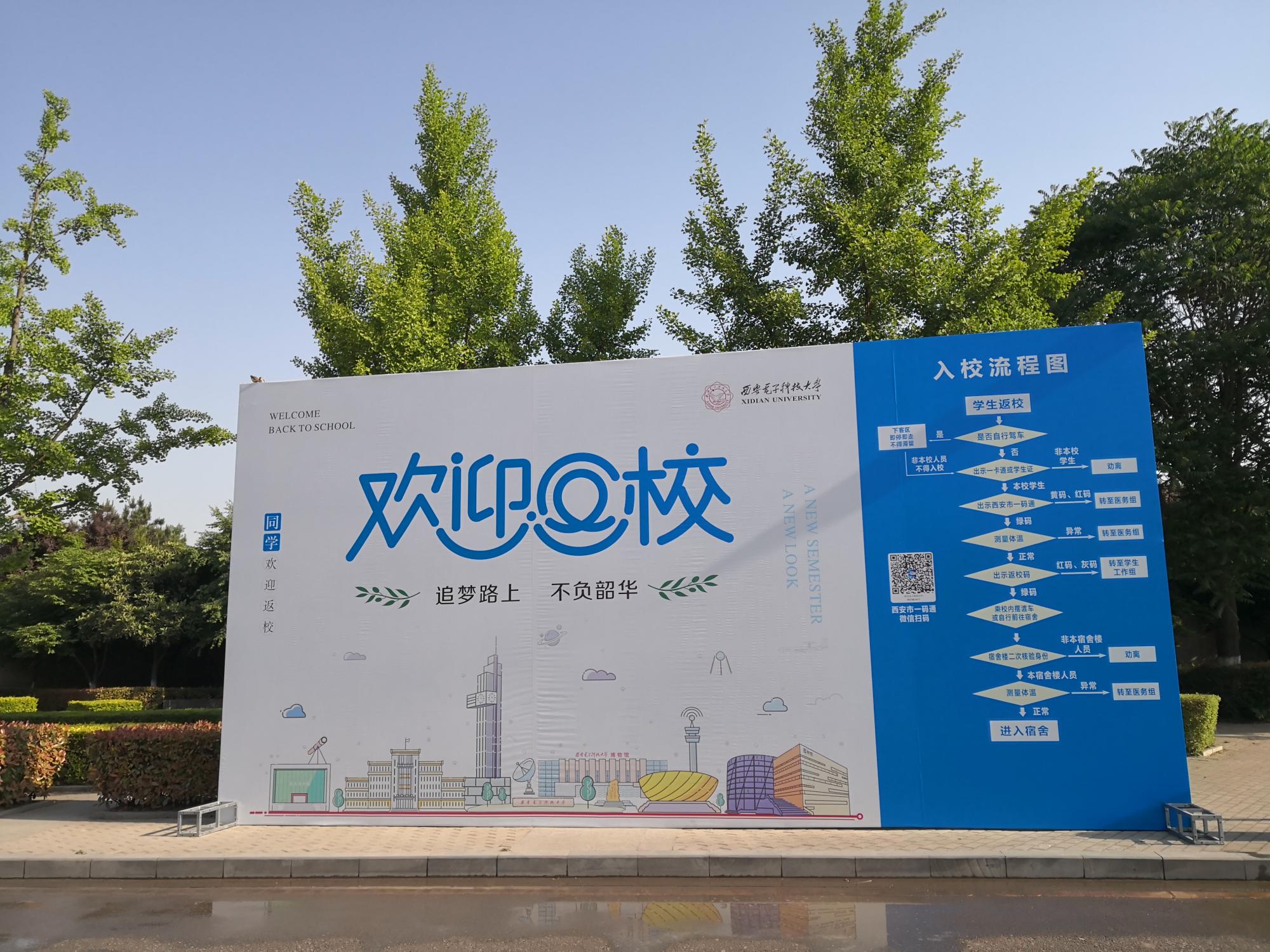 返校复学第一天西电把好学生返校第一道关卡