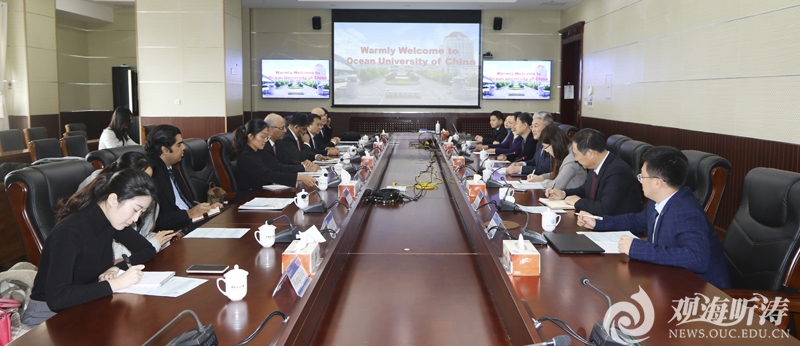 巴基斯坦驻华大使莫因哈克一行访问中国海洋大学