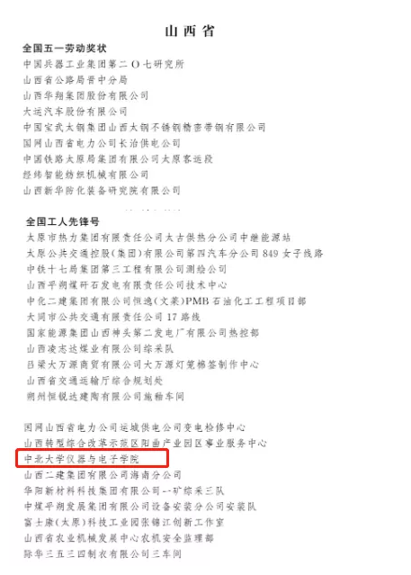 优秀！我校仪器与电子学院被授予“全国工人先锋号”荣誉称号
