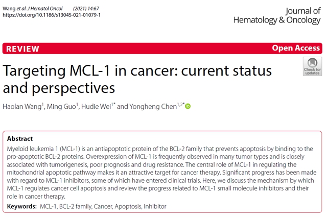 陈永恒教授团队在国际权威期刊JournalofHematology&Oncology发表综述文章