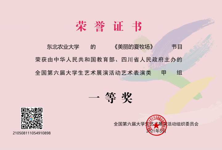 我校大学生合唱团在全国第六届大学生艺术展演活动中荣获艺术表演类一等奖