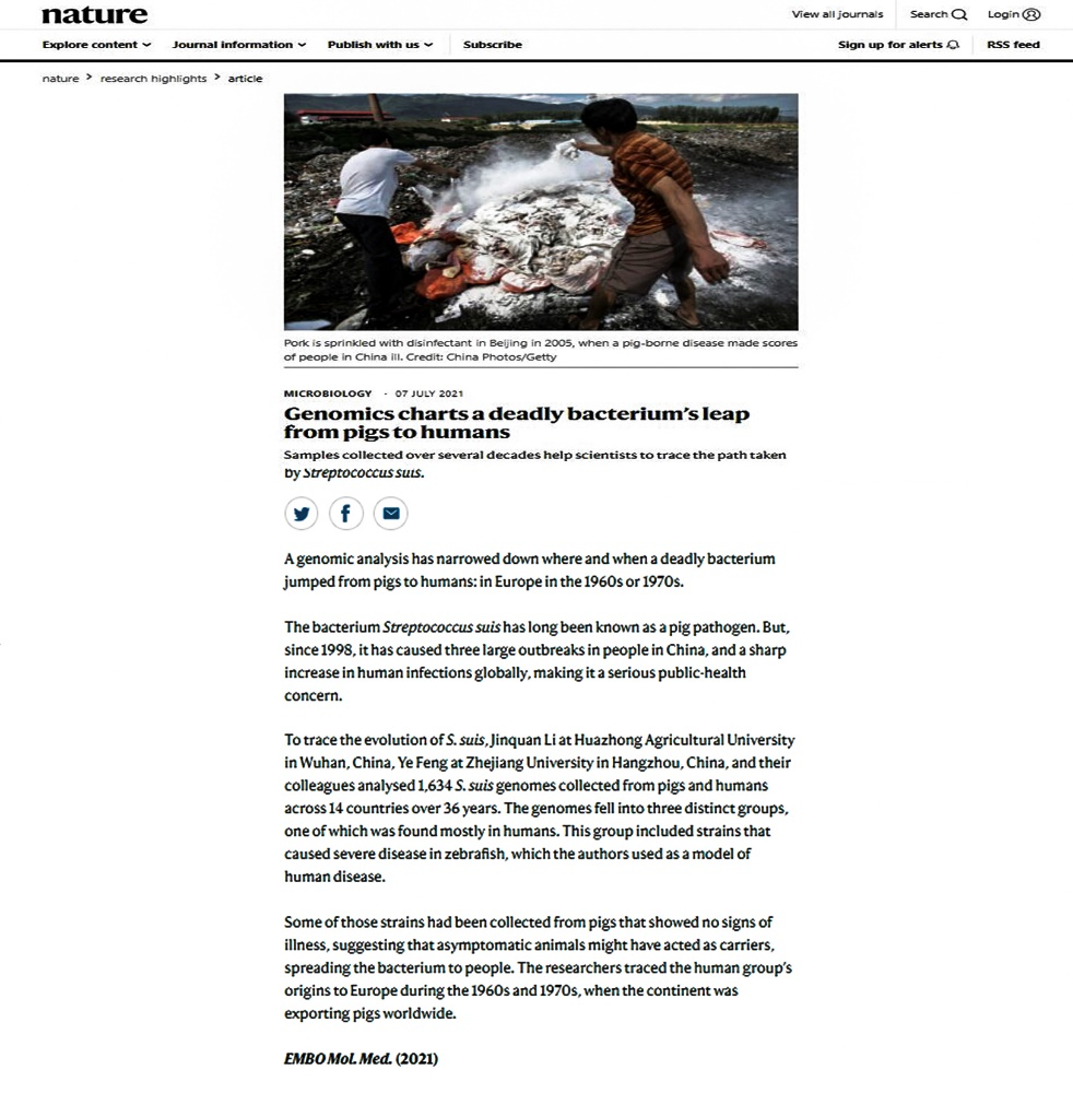 我校李锦铨副教授研究团队科研成果入选Nature研究亮点