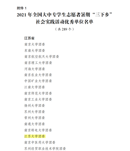 学校获全国暑期“三下乡”社会实践活动优秀单位