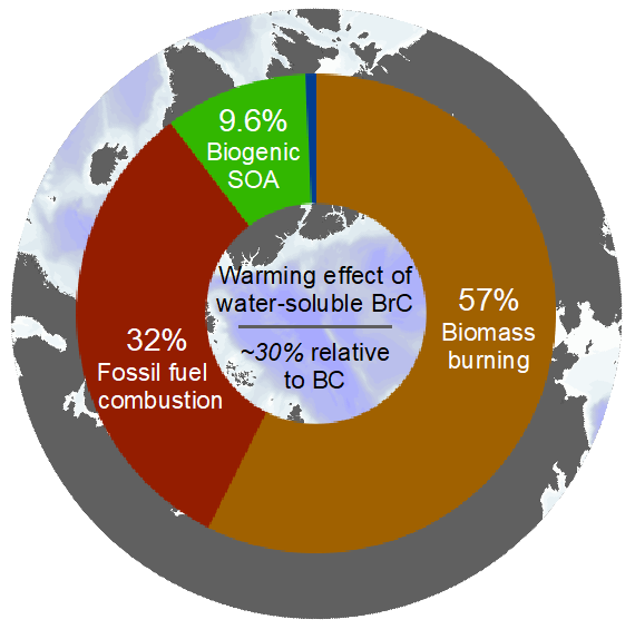 OneEarth:天津大学和德国马普化学所合作发现生物质燃烧排放的棕碳气溶胶对北极有强烈增暖效