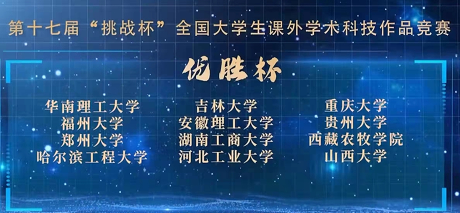 吉林大学捧得第十七届“挑战杯”全国大学生课外学术科技作品竞赛“优胜杯”