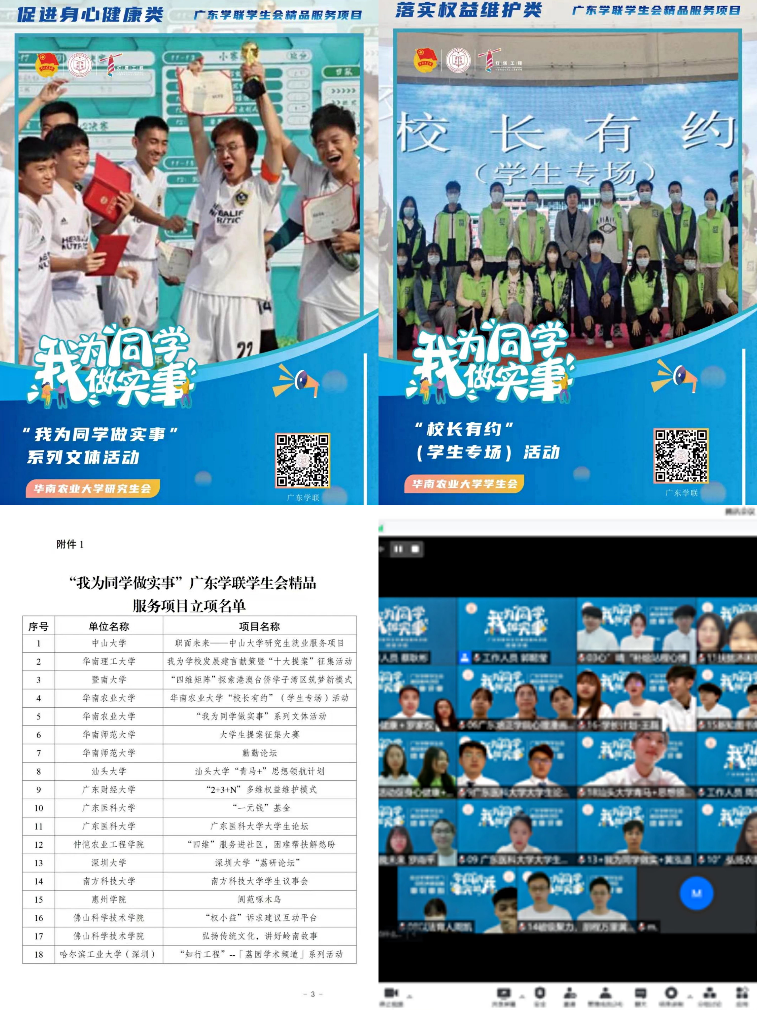 我校2个项目入选“我为同学做实事”广东学联学生会精品服务项目