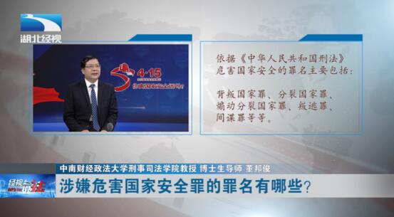 刑事司法学院董邦俊教授做客《经视说法》宣讲国家安全知识