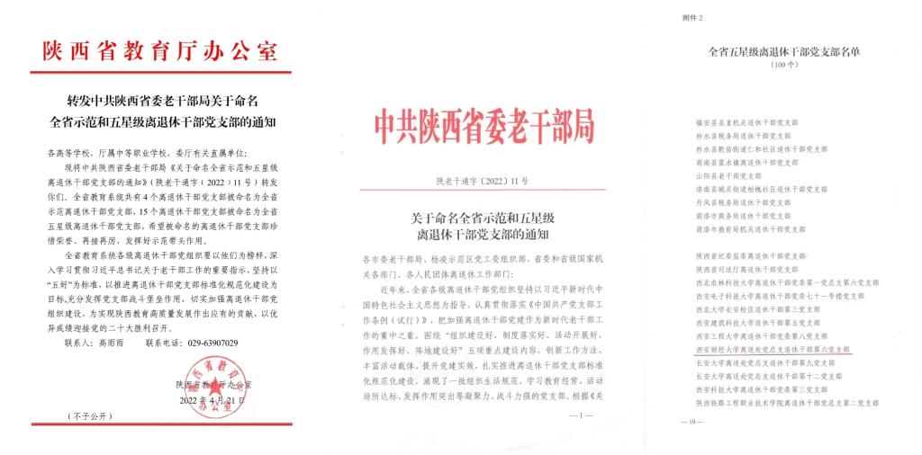 我校离退第六党支部被命名为“全省五星级离退休干部党支部”