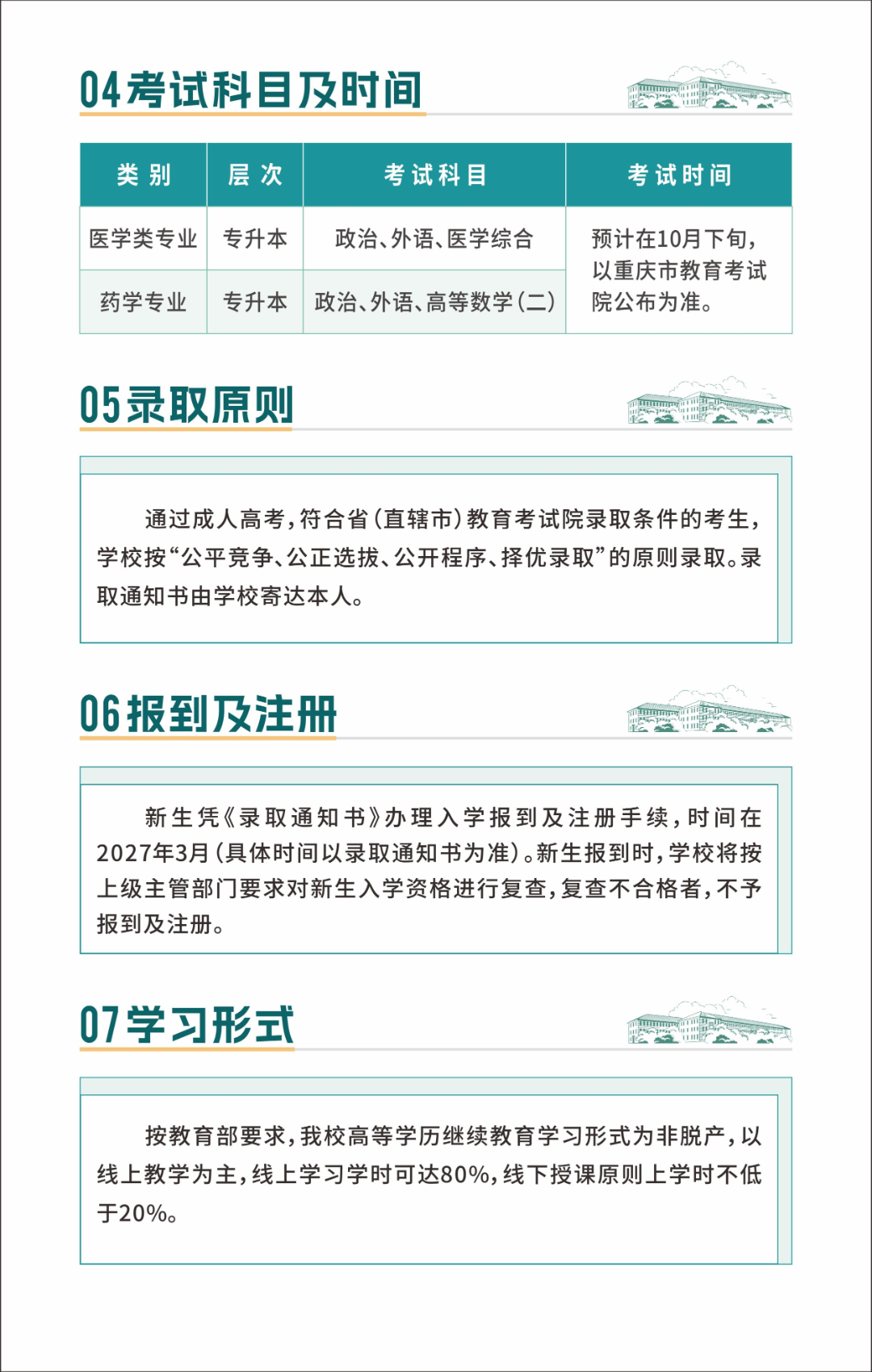 重庆医科大学2026年成人高等教育招生简章
