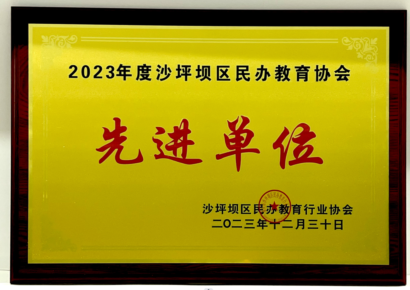 重庆市沙坪坝区法商教育培训学校荣获2023年度沙坪坝区民办教育先进单位