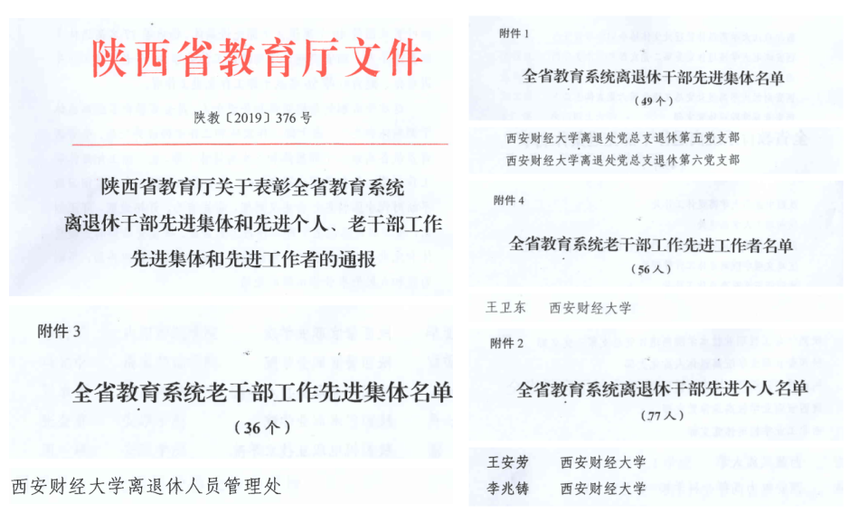 我校离退休工作受陕西省教育厅表彰