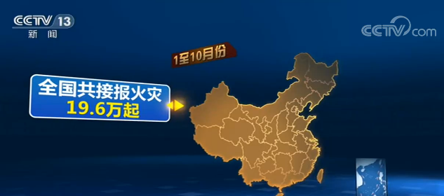 1至10月全国共接报火灾19.6万起