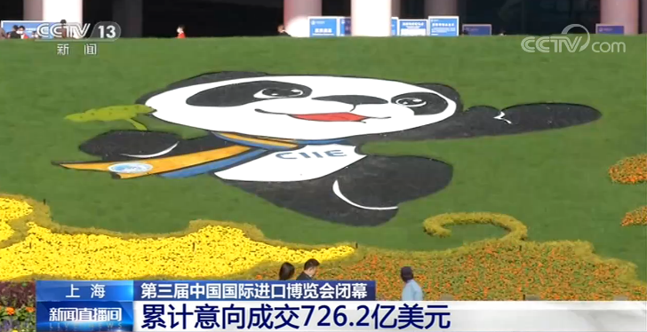 上海第三届中国国际进口博览会闭幕：累计意向成交726.2亿美元