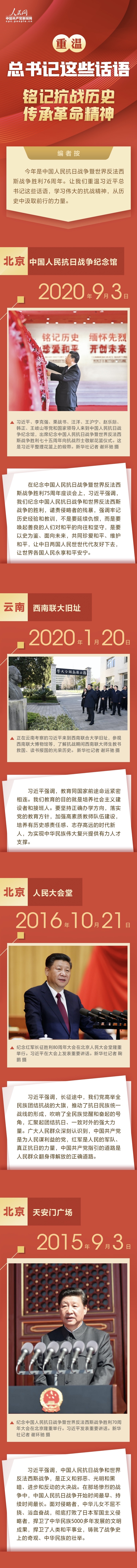 重温总书记这些话语 铭记抗战历史传承革命精神