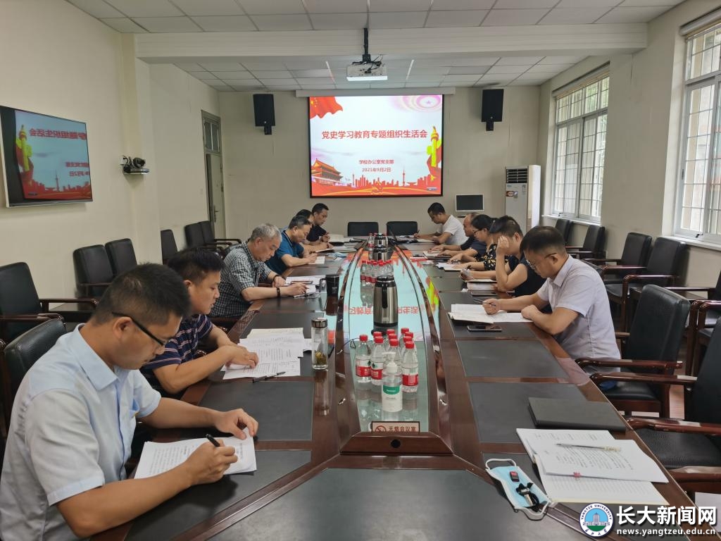 学校办公室党支部召开党史学习教育专题组织生活会