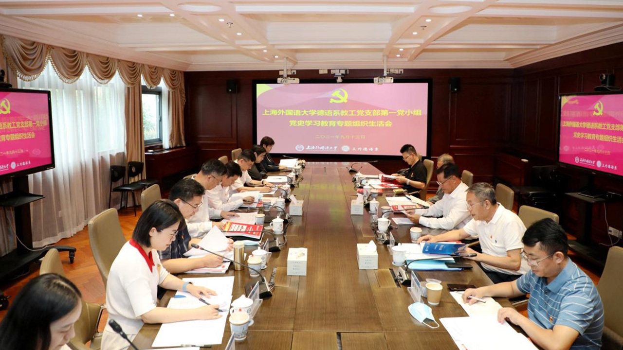 教育部党史学习教育高校第六巡回指导组参加上外德语系教工党支部专题组织生活会