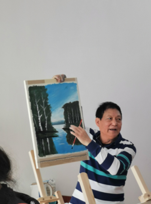 校老年大学油画班开课