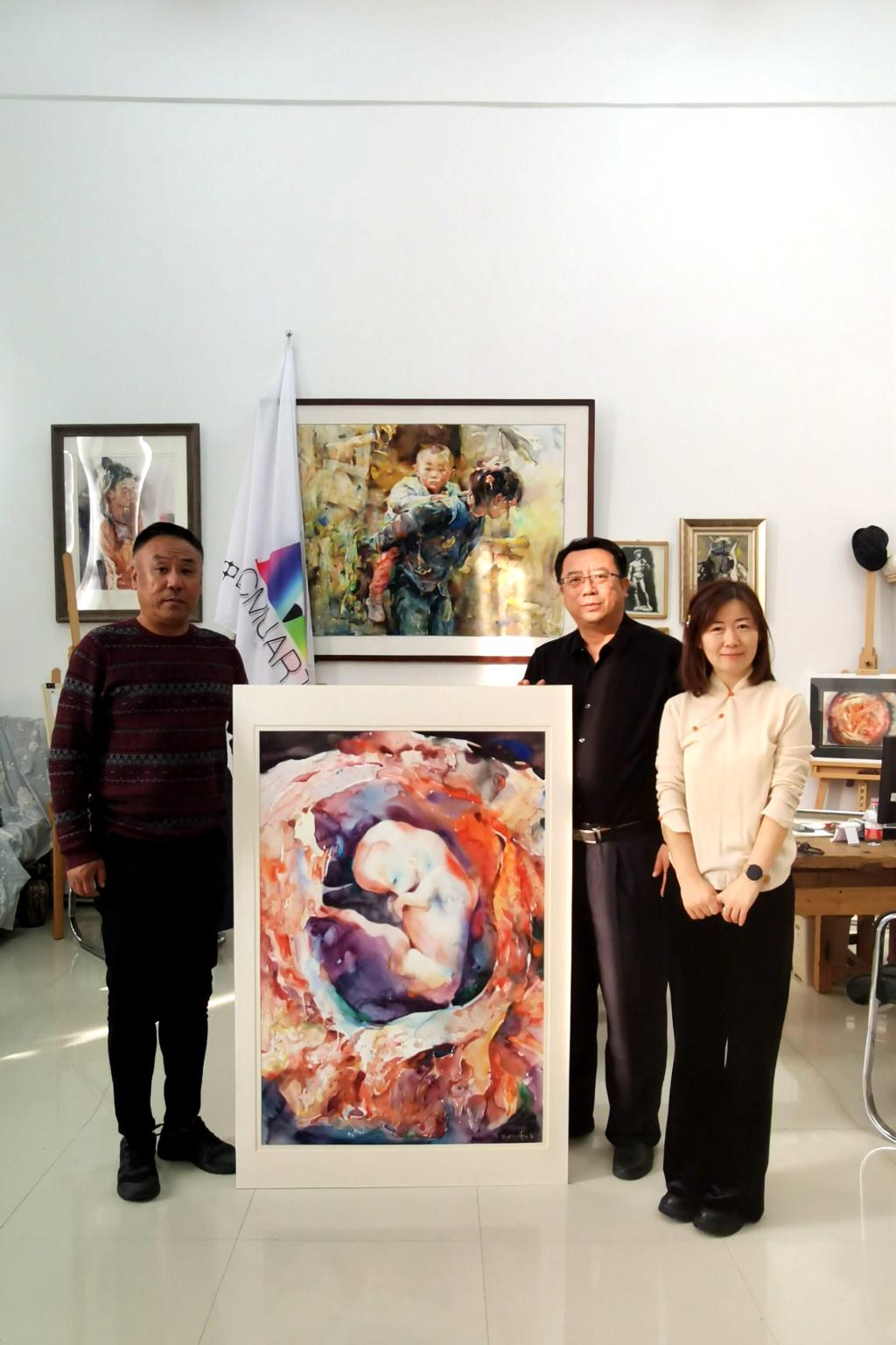 90周年校庆献礼·我校职工书法绘画协会会长韩秋生向生命科学馆赠送美术作品