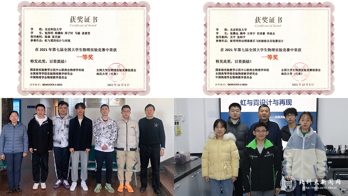 我校项目获2021年第七届全国大学生物理实验竞赛（创新赛）一等奖