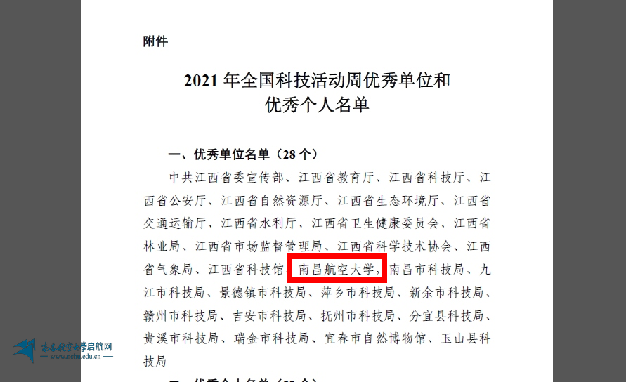 我校获得2021年全国科技活动周及重大示范活动表彰