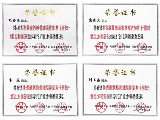 文化旅游学院学生团队喜获2021年山西省“五小”创新大赛优秀成果三等奖