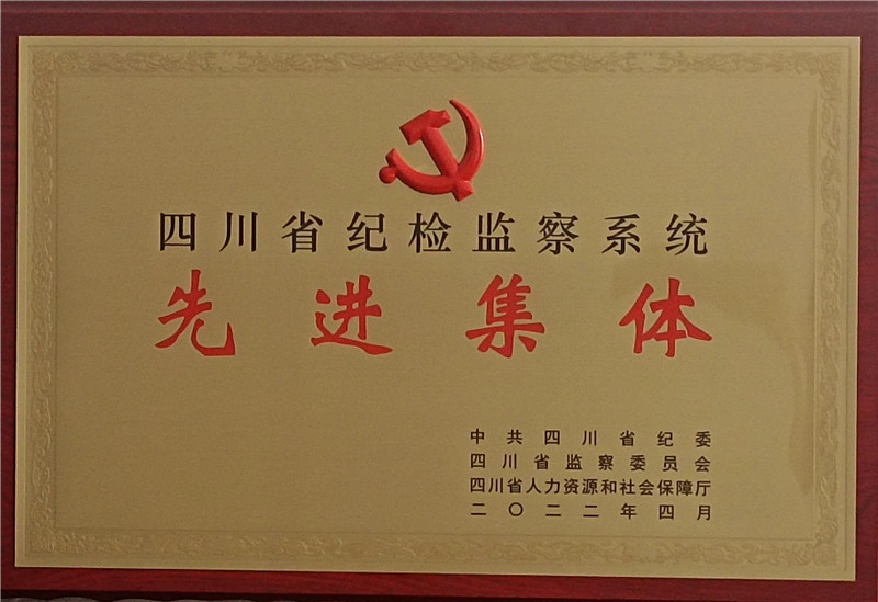 驻校纪检监察组被授予“四川省纪检监察系统先进集体”荣誉称号