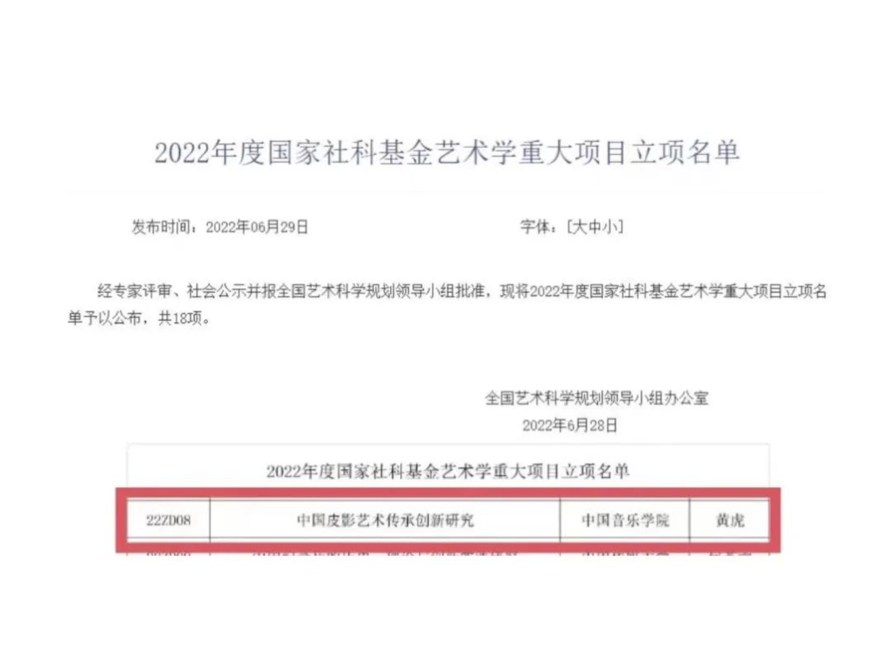 喜报 | 我院成功获批2022年度国家社科基金艺术学重大项目