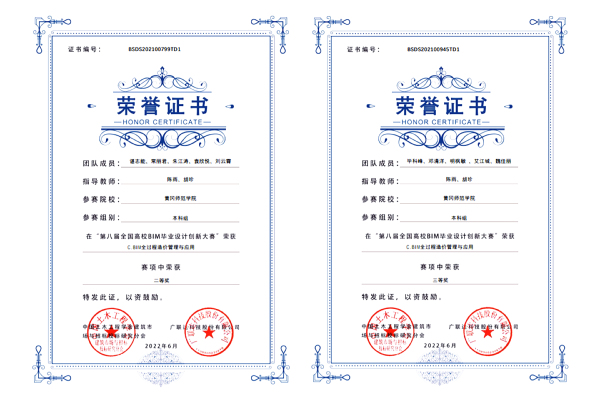 我校学子在全国高校BIM毕业设计创新大赛中获奖
