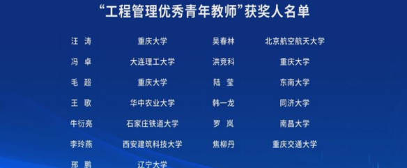 牛衍亮获评管理研究会“工程管理优秀青年教师”