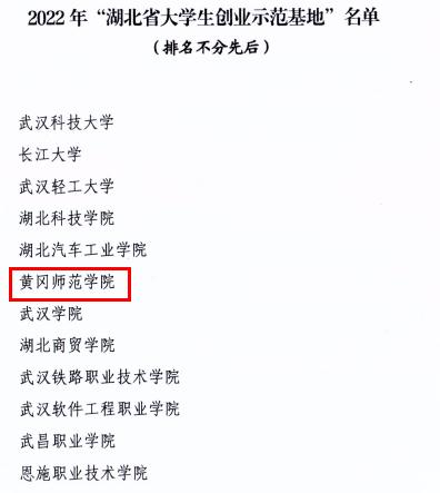 我校获评2022年“湖北省大学生创业示范基地”