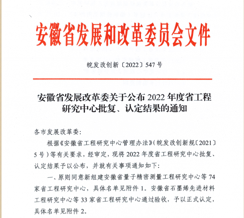 【振兴计划师大行】我校获批组建2个安徽省工程研究中心