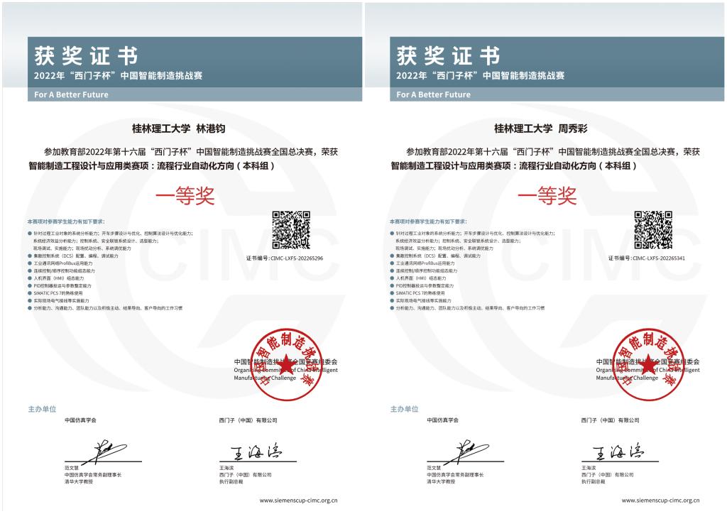 我校学子在2022年第十六届CIMC“西门子杯”中国智能制造挑战赛中喜获佳绩
