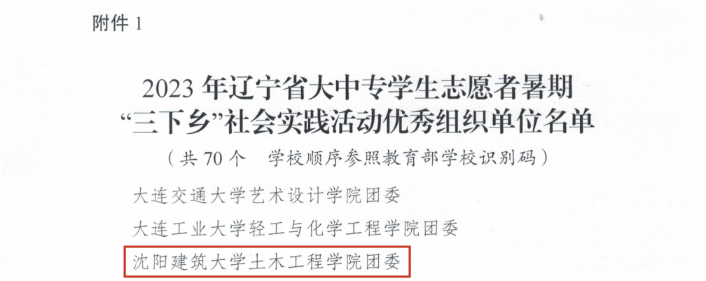 我校在2023年辽宁省大中专学生志愿者暑期文化科技卫生“三下乡”社会实践活动中获佳绩